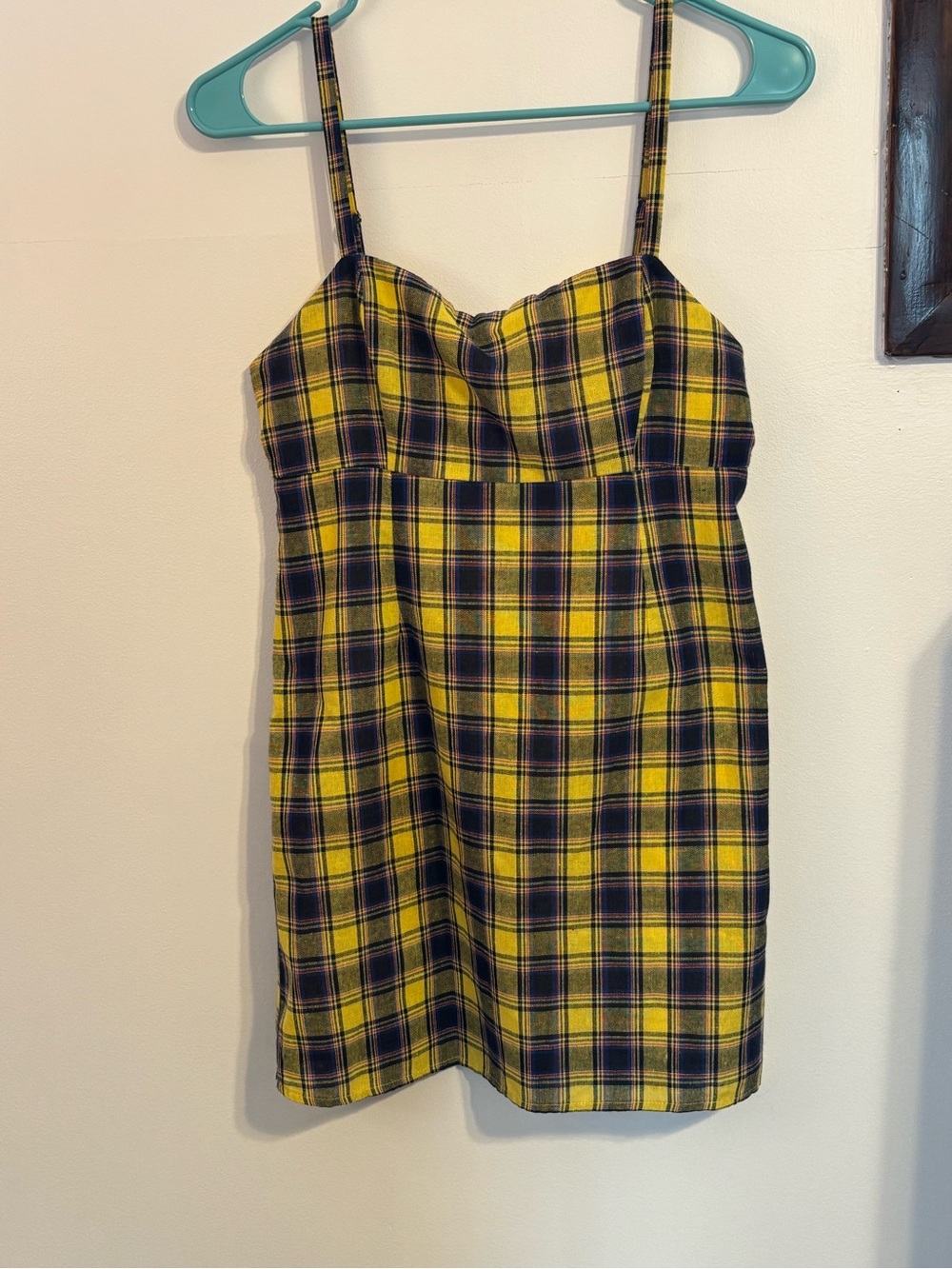 Urban Outfitters yellow plaid dress